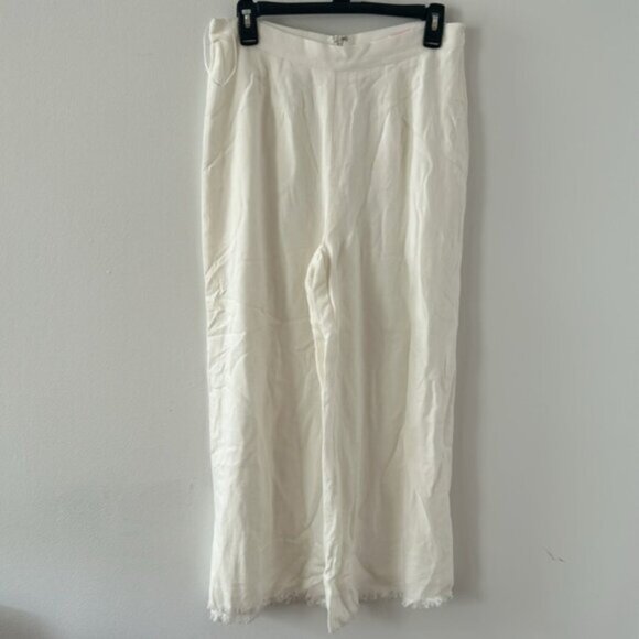 Pink Lily Women's MY EXCITING NEWS WHITE FRINGE Crop Top & Pants Set Size M - Picture 7 of 9